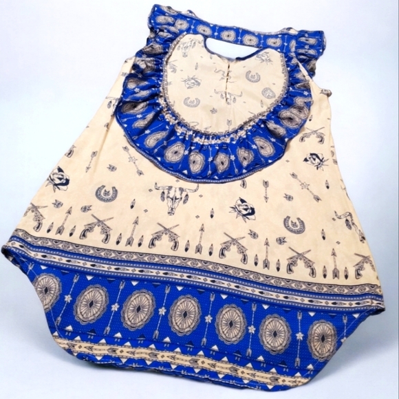 NWOT Vintage Spell Designs Coyote White Open Back Bohemian Mini  Dress Medium - Picture 5 of 16